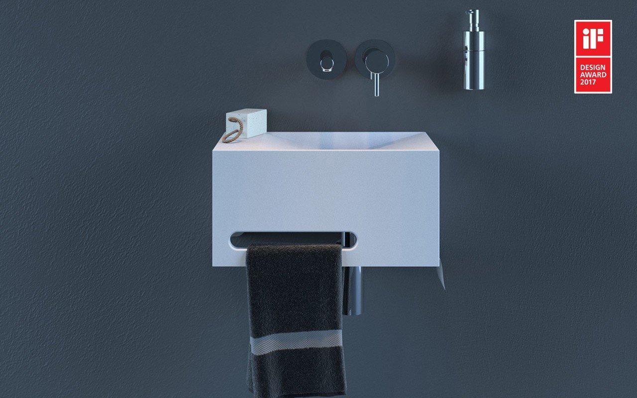 Aquatica Split A Stone Wall Mounted Washbasin 01